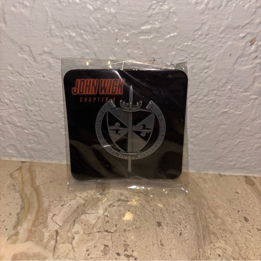 JOHN WICK: Chapter 4 Promo Pin * RARE Shield Sword Crown Crest